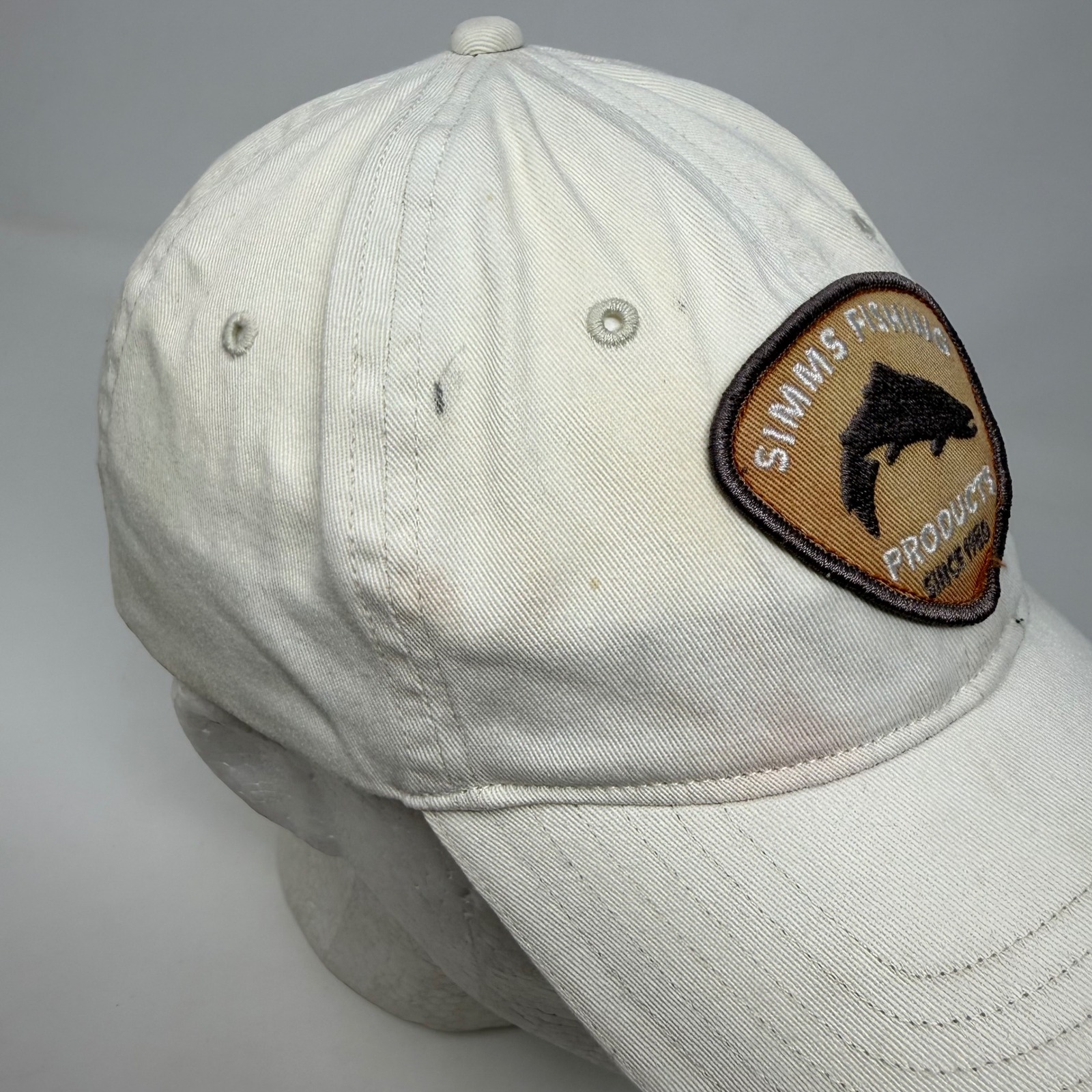 Simms Fishing Products Off White Stretch Fit Trout Patch Baseball Hat Cap L/Xl — image 3 of 8